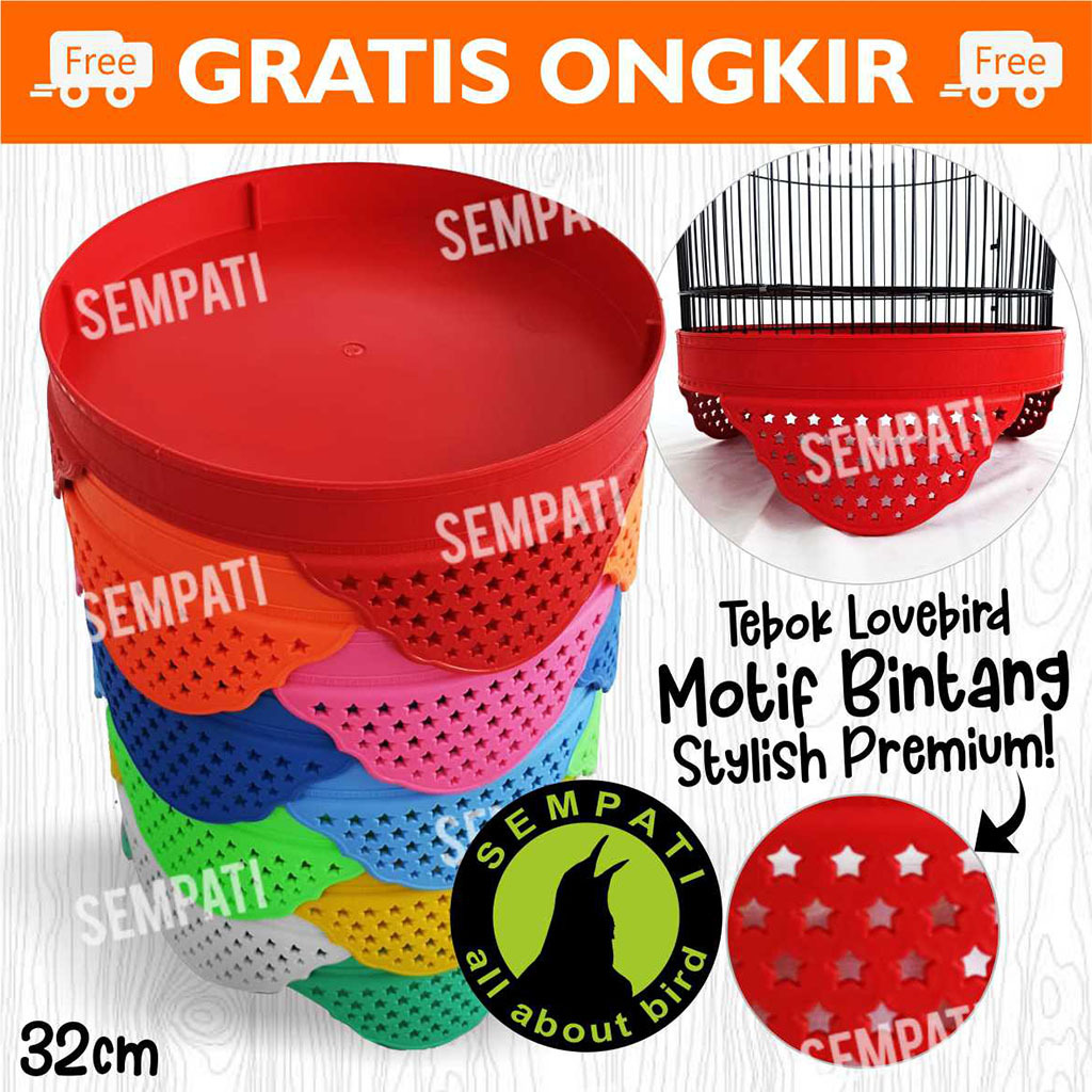 SEMPATI TEBOK LOVEBIRD PLASTIK TEBAL MOTIF BINTANG TEBOK SANGKAR LOVEBIRD TEBOK KANDANG BURUNG LOVEB