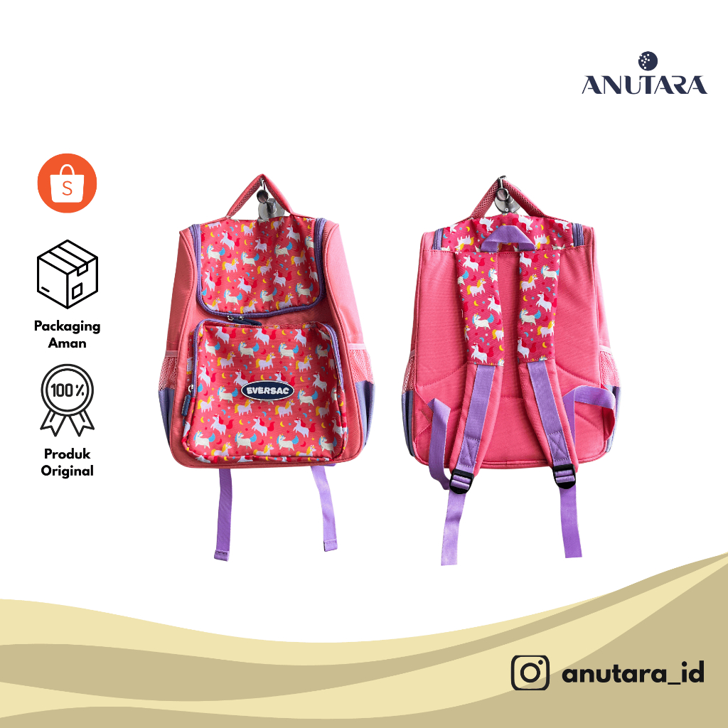 [EVERSAC Backpack Kinder II Unicorn Pink] | Tas Ransel Anak