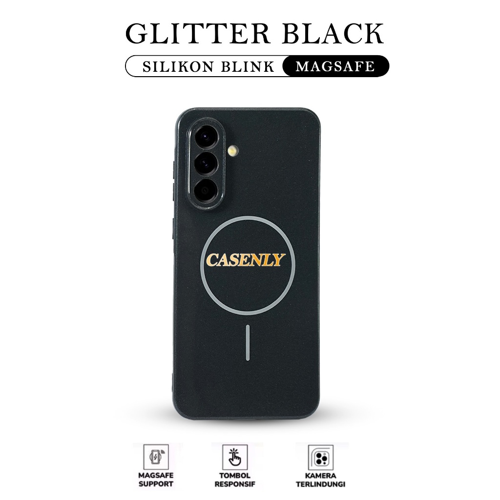 Casenly Case Magsafe Black Glitter Magnetic Wireless Case for Samsung A57 5G Samsung A53 5G Samsung 