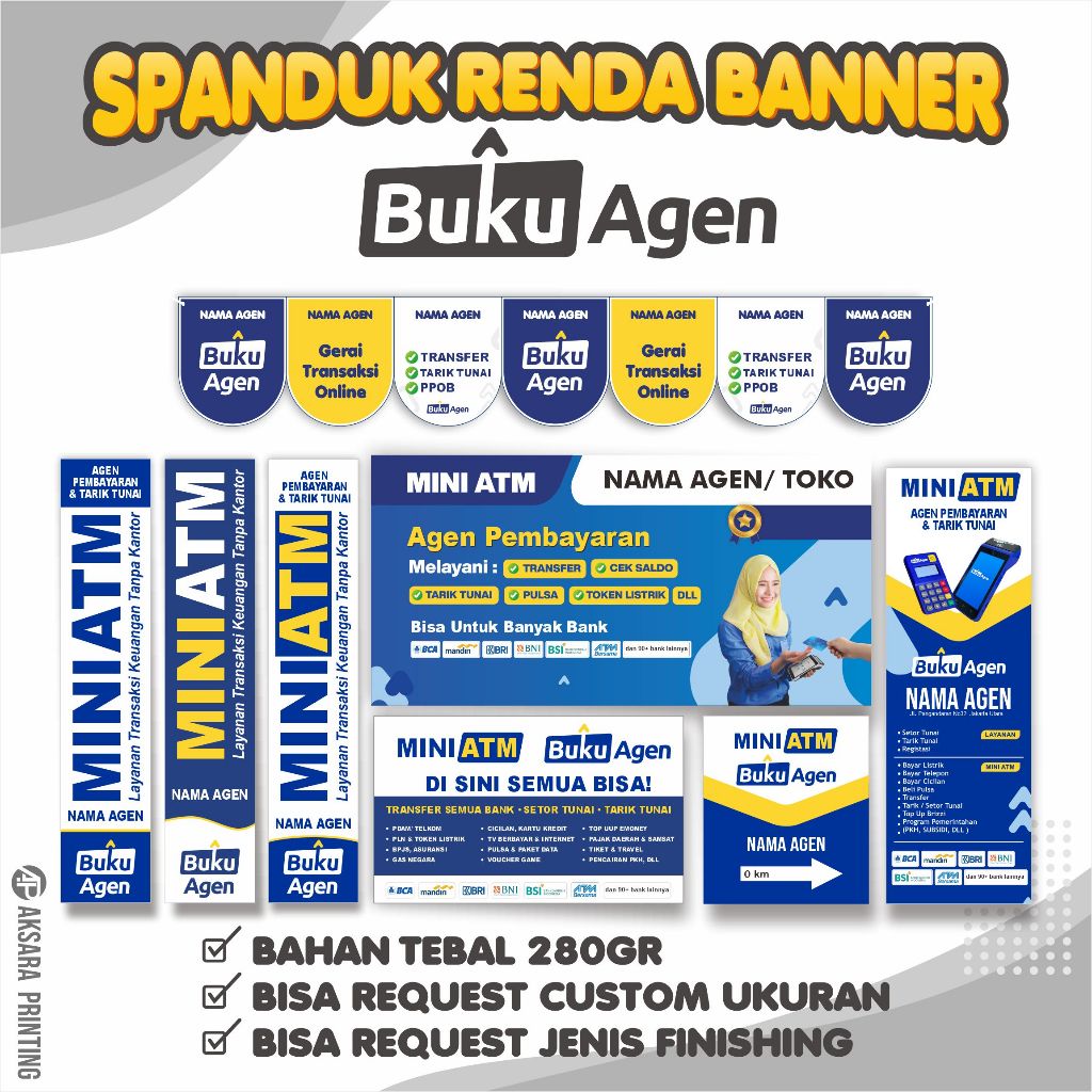 Spanduk Banner Baner Buku Agen Bukuagen Spanduk Banner Renda Bukuwarung Spanduk Konter Mini ATM Span
