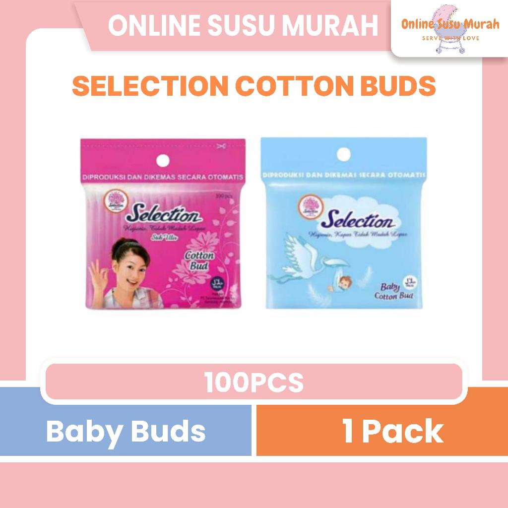 SELECTION CUTTON BUDS PEMBERSIH TELINGA 100 PCS - SELECTION COTTON BAYI PRLA