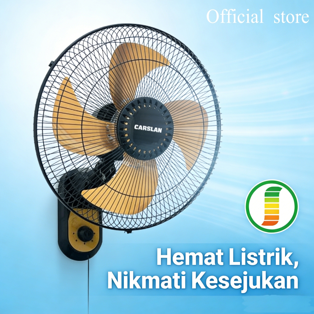 Kipas Dinding Besi Remot 16 Inch JUMBO Kipas Timer Dinding Kipas Besi 5 Baling Bergaransi
