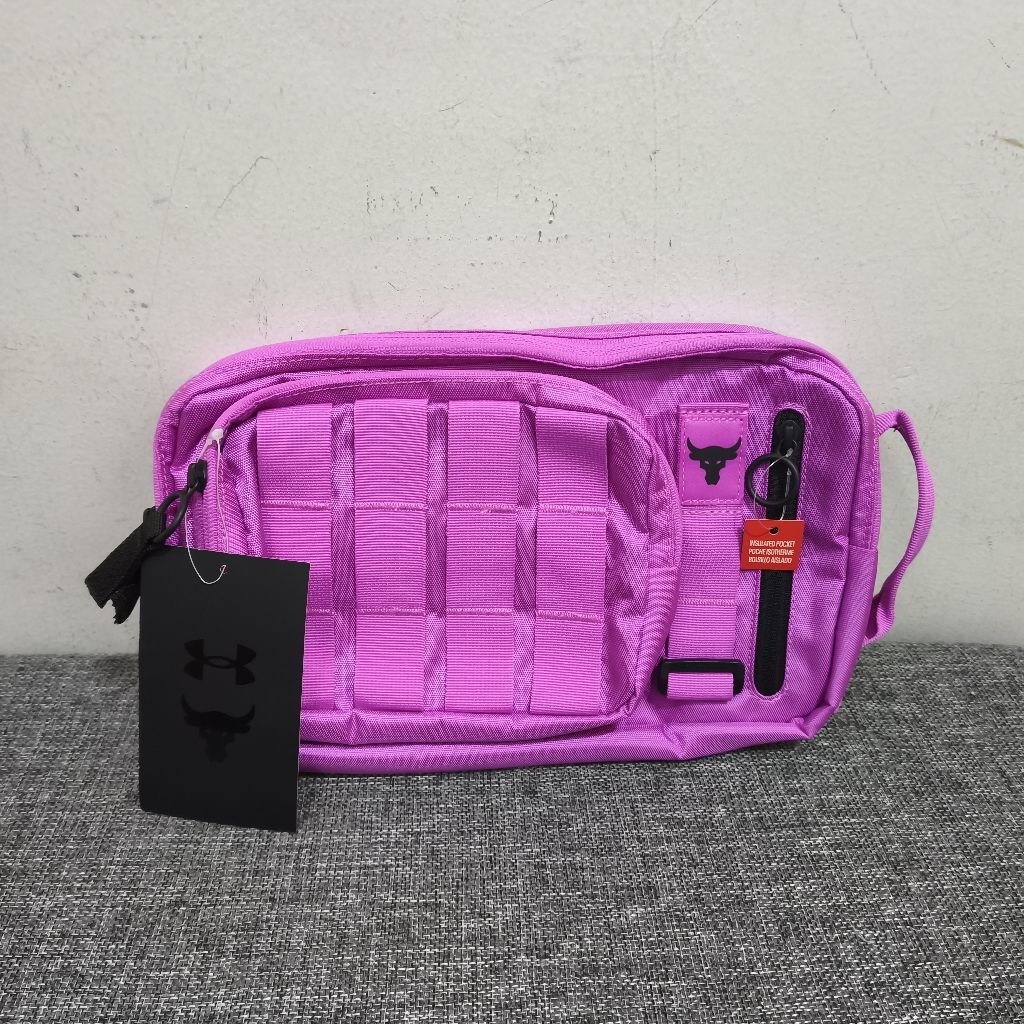UA x Project Rock Waist bag Fuchsia 7L  / Tas Original