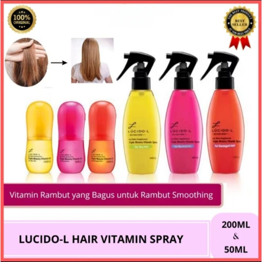 LUCIDO-L Hair Treatment Vitamin Spray & Oil | Vitamin Rambut