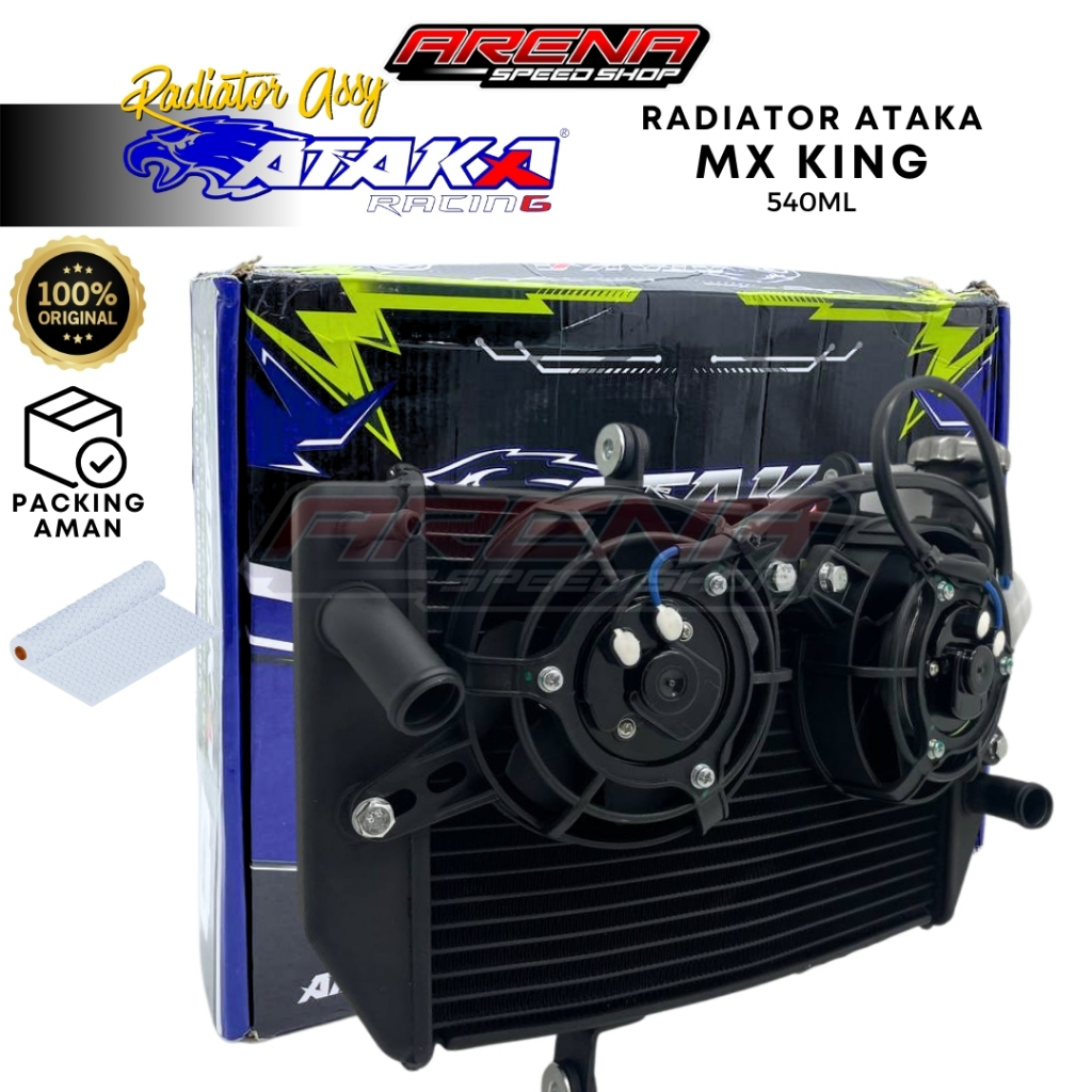ATAKA Racing Aluminium Radiator Dual Band Y15ZR 540mL - Radiator Almu Mx King Original Ataka Malaysi