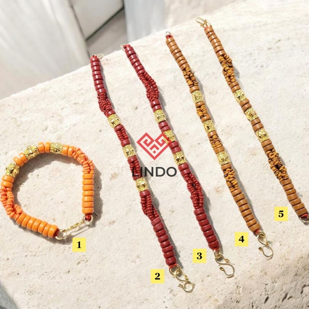 Gelang Manik Ata Kuningan (Krom Emas) Toraja (Kode: DC1112510)