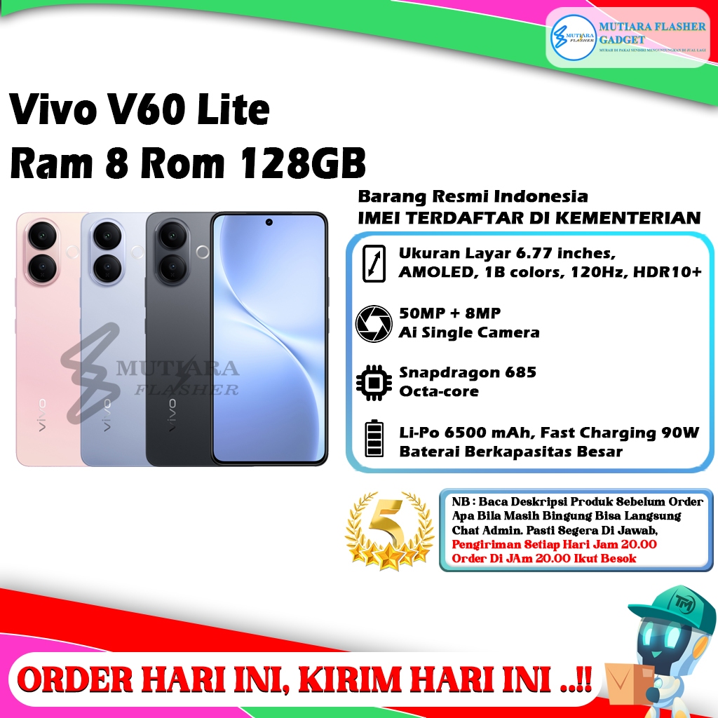 Vivo V60 Lite 5G | 4G Ram 8/128GB | Ram 8/256GB | Ram 12/512GB