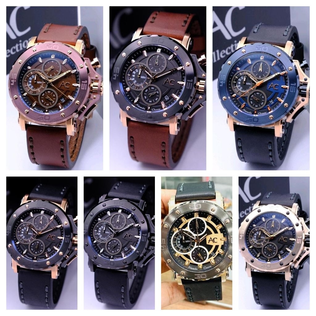 JAM TANGAN PRIA ALEXANDER CRISTIE ORIGINAL AC9205 KULIT GARANSI/ALEXANDRE CHRISTIE COWOK AC 9205