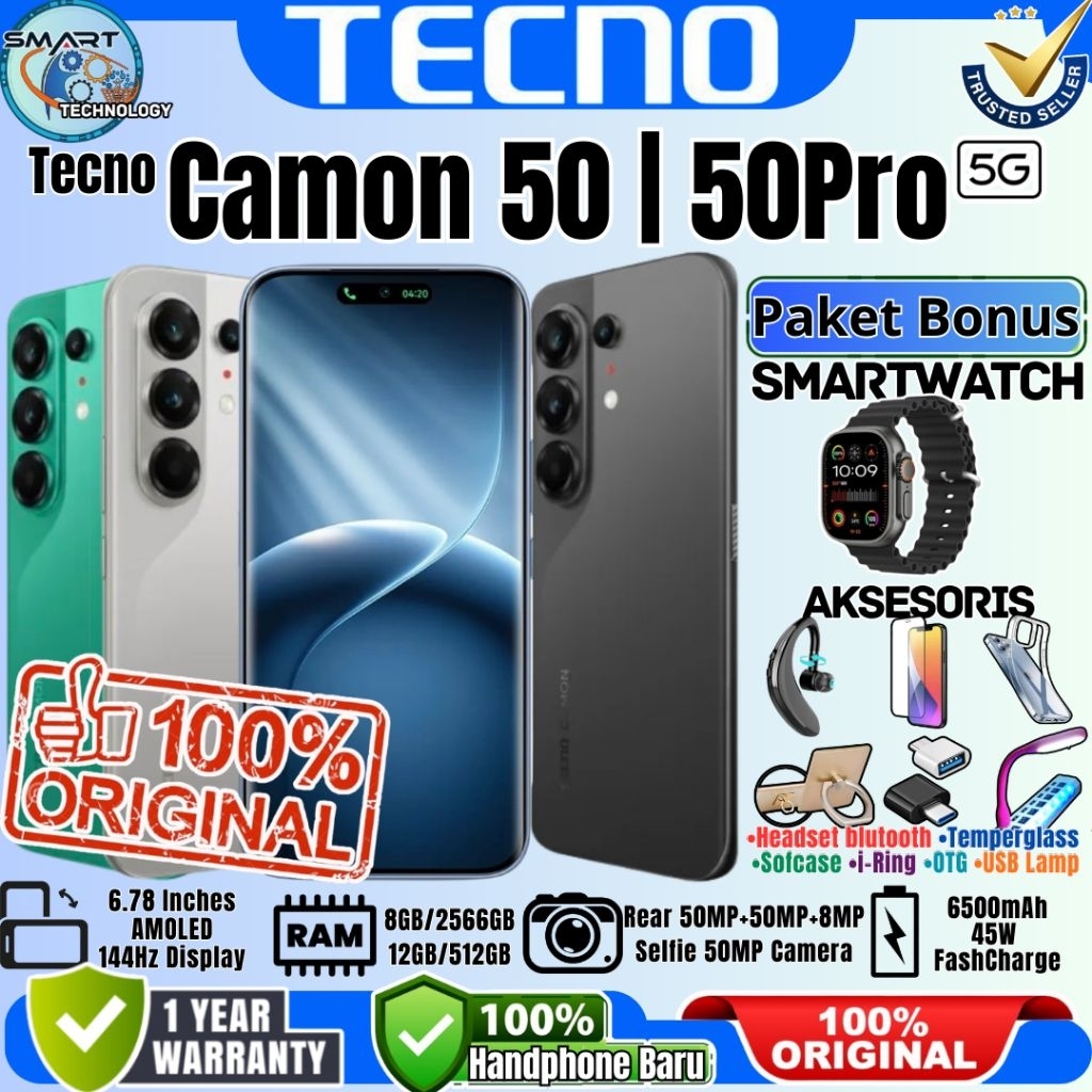 Hp Tecno Camon 50 | Camon 50 Pro 5G [ 8/256GB - 8/128GB - 12/512GB - 12/256GB ] 50mp Snap  SONY Came