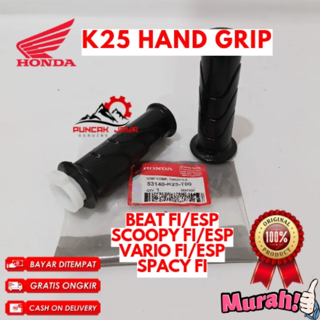 HAND GRIP ORIGINAL HONDA KODE K25, HAND GRIP BEAT FI/ESP, HAND GRIP SCOOPY FI/ESP, HAND GRIP VARIO F
