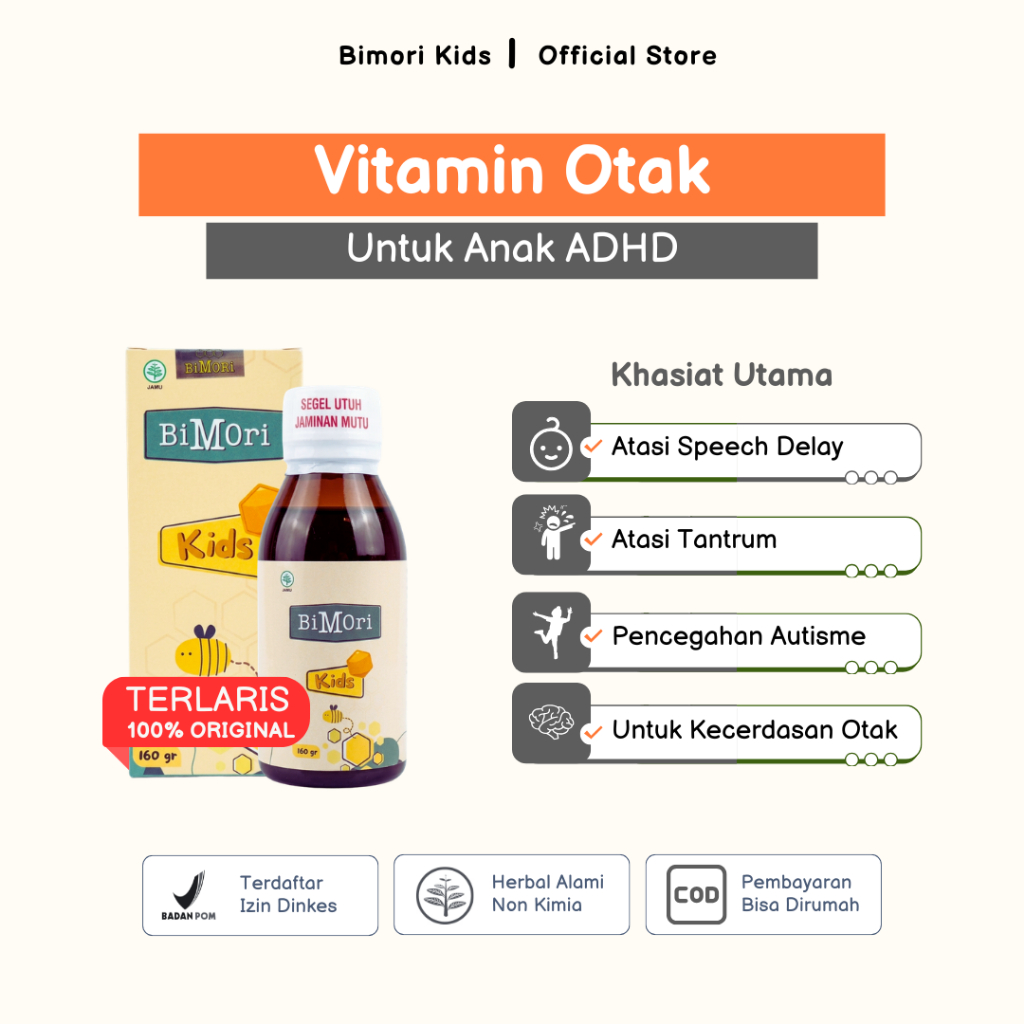 Bimori Kids Vitamin Anak Adhd Untuk Kecerdasan Otak Anak Multivitamin Lengkap Tingkatkan Imun Tubuh