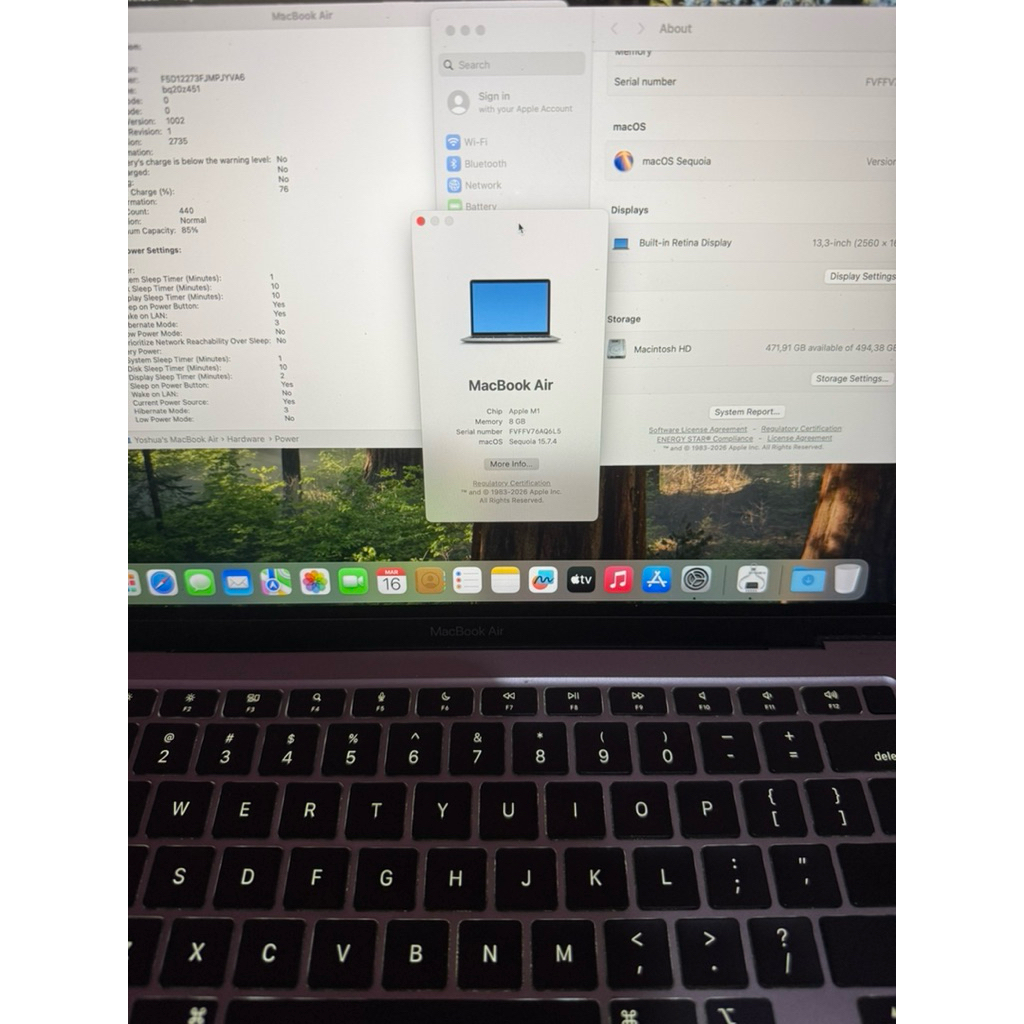 Macbook Air M1 8/512gb iBox 13.6 inch Apple inc second seken bekas
