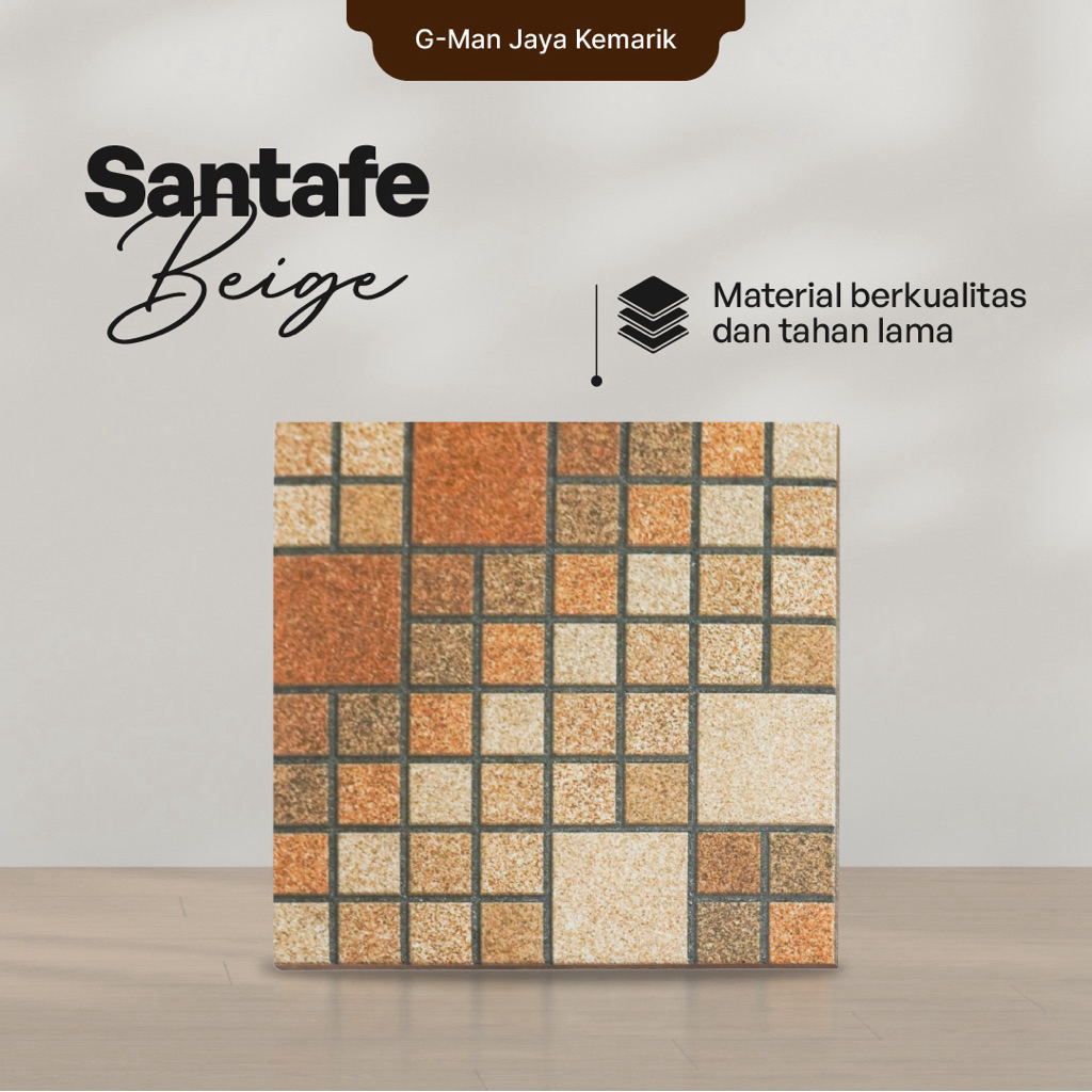 Keramik Lantai 40x40 Santafe Big Keramik Kamar Mandi Teras Ceramic Mulia Grade A Isi 6pcs