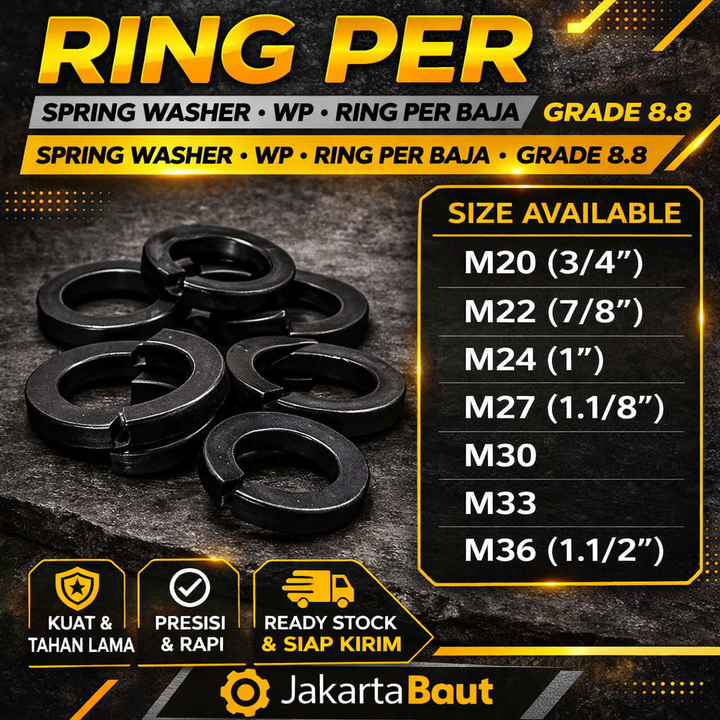 Ring Per M33 / Spring Washer M33 / WP M33 / Ring Per Baja M33 Grade 8.8