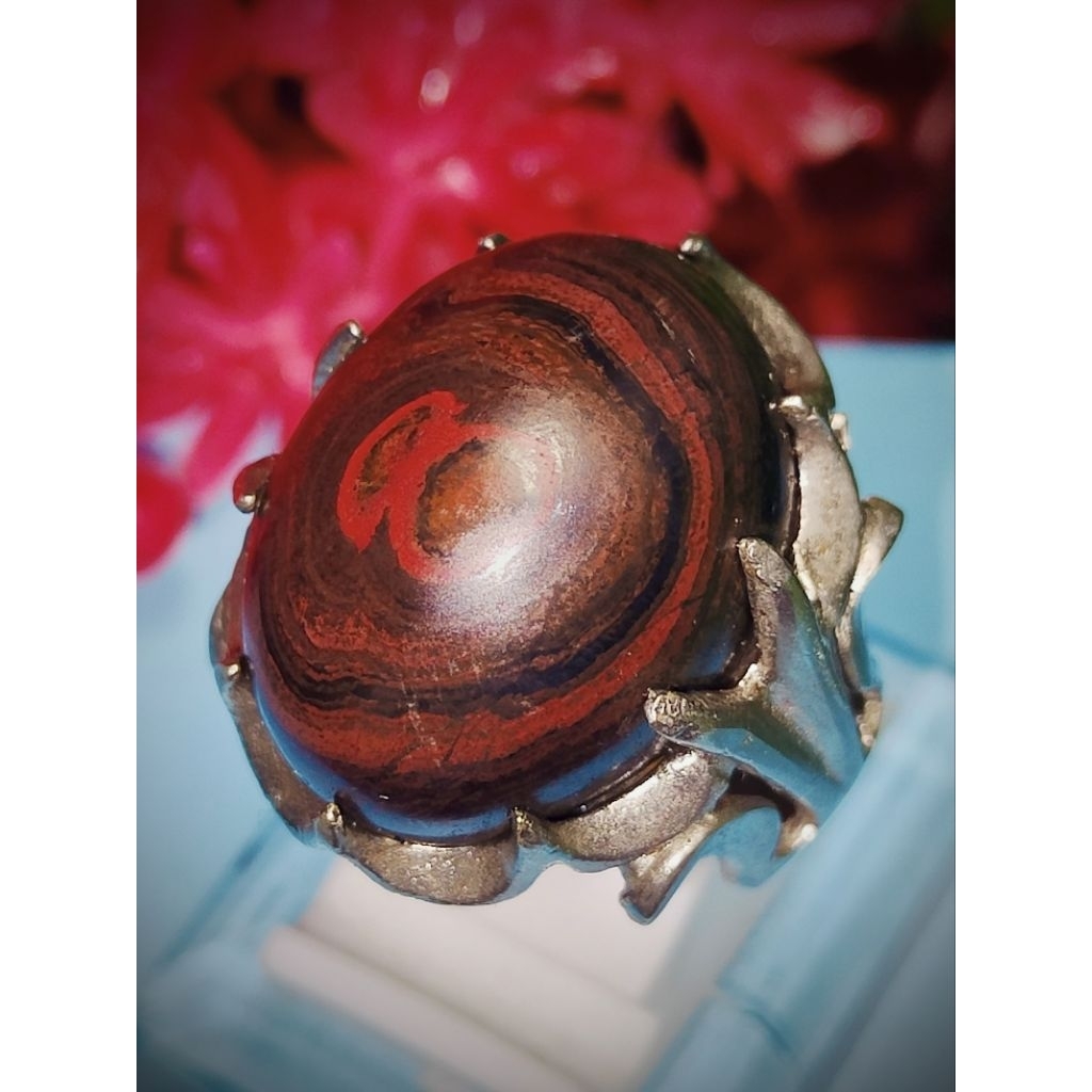 cincin batu akik ati ayam badar besi pamor bungkem puser lengket magnet