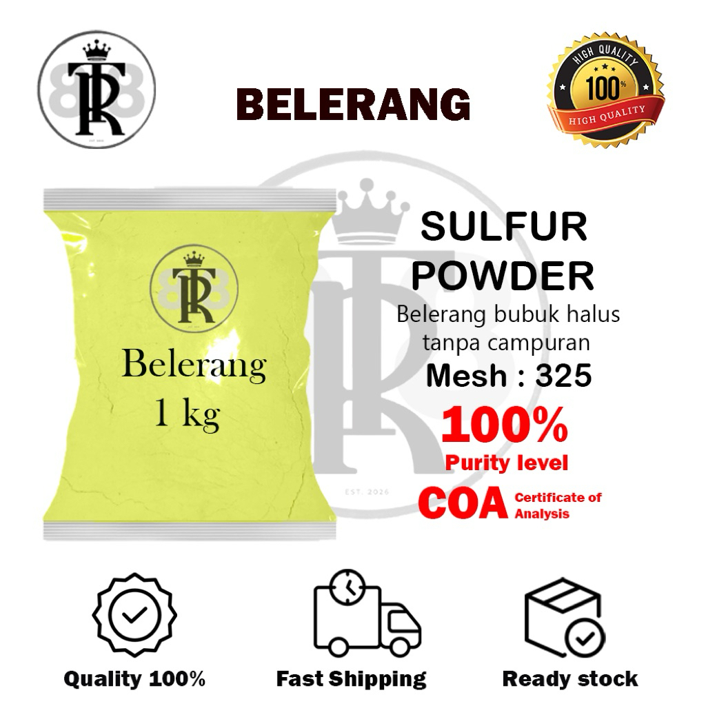 Super premium belerang bubuk Halus 1kg / Sulfur Powder / Belerang Powder / Belerang asli / Murah