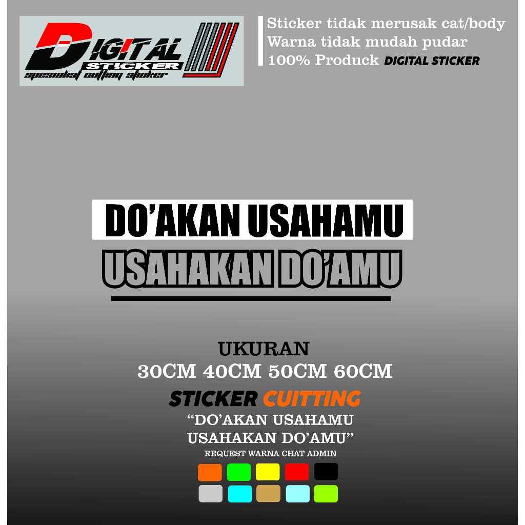 Stiker Cutting Mobil Truck Senter Pick Up variasi kaca Depan Samping Body Samping kabin Kata Kata do