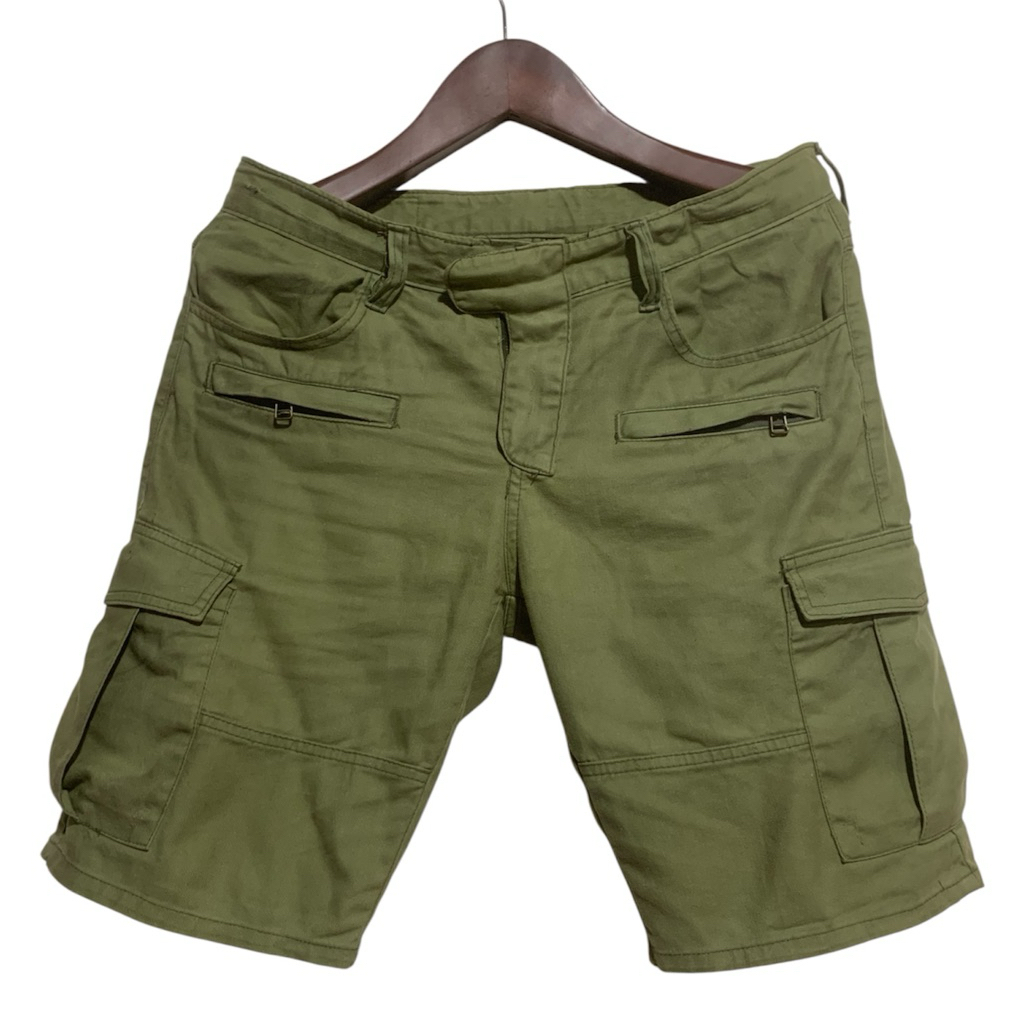 Celana Cargo BALMAIN Paris size L fit 36 Lp 96 P 51, oL 26 slim olive green