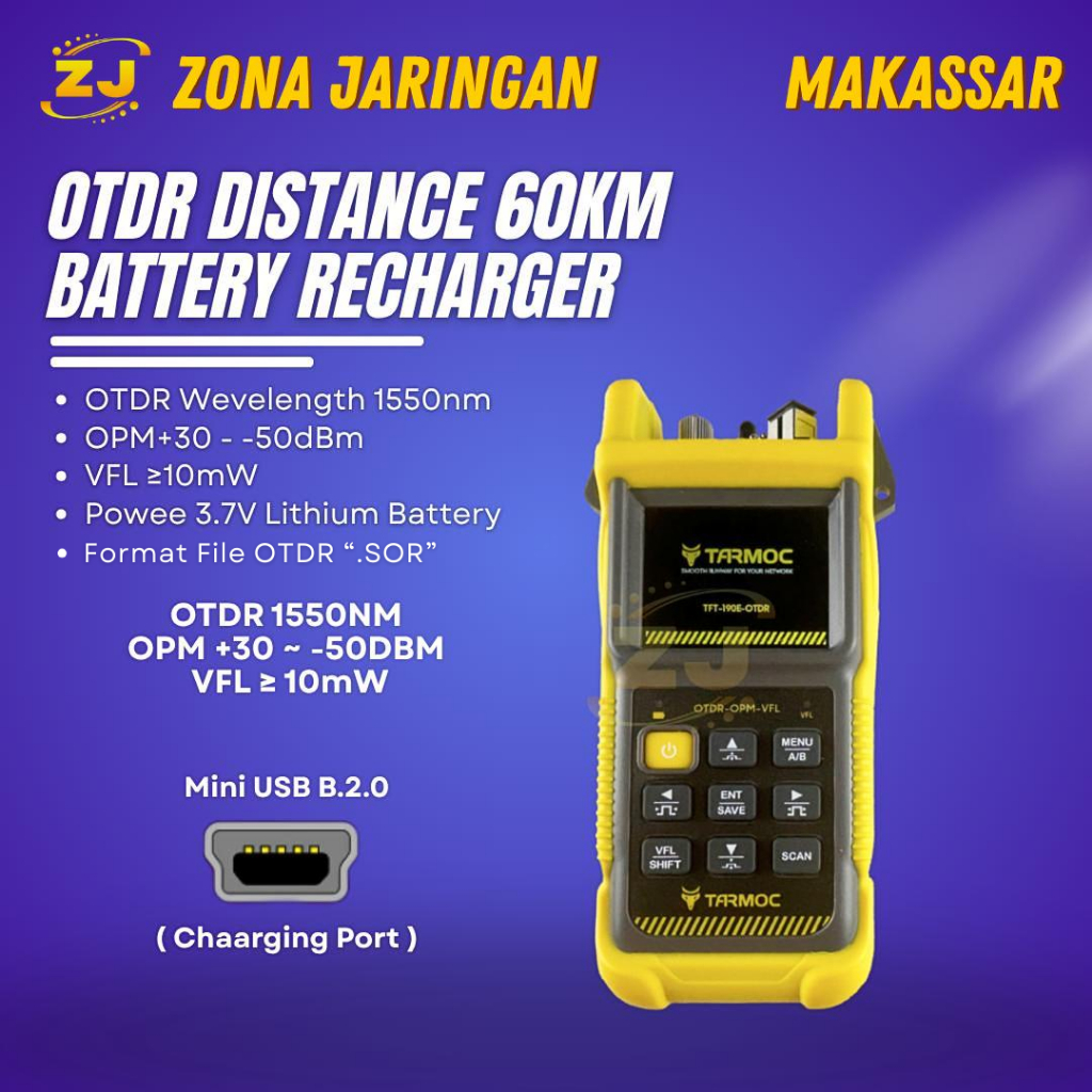 Tarmoc TFT-190E-OTDR | OTDR 1550nm ,OPM,VFL