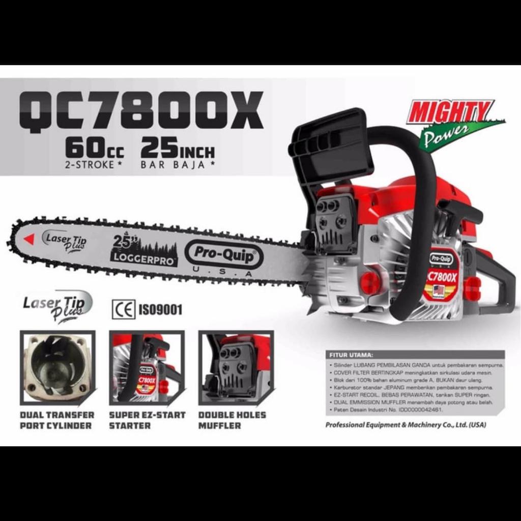 Mesin Chainsaw 25 inch PROQUIP QC7800X