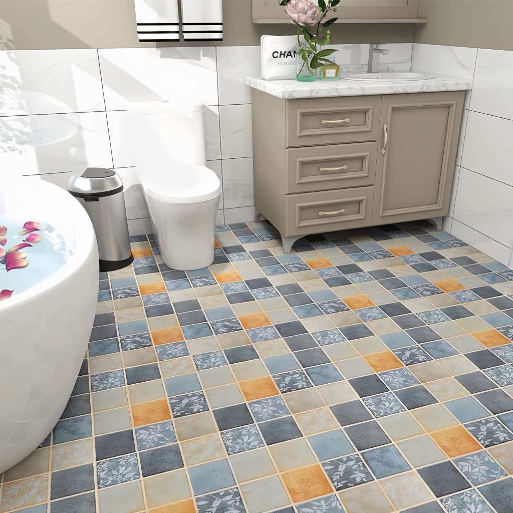 5M * 61CM PVC stiker lantai stiker perekat lantai stiker dinding kamar mandi stiker lantai anti seli