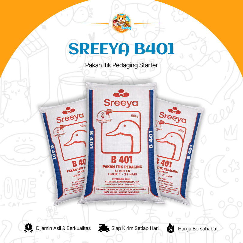 SREEYA B401 | Pakan Itik / Bebek / Mentok Pedaging | REPACK | PakanKucingCom