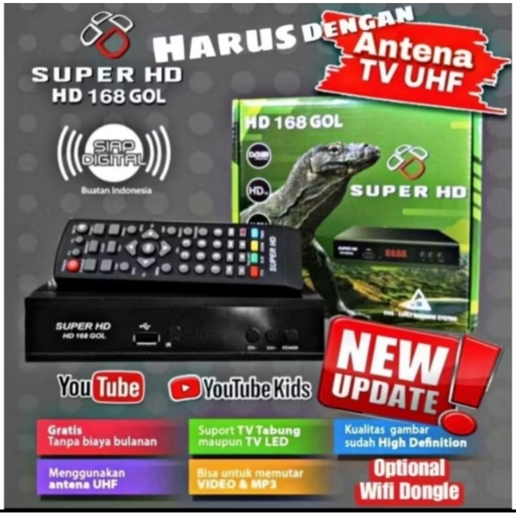 Set Top Box Digital/HD 168 Gol Komodo/Reciever Tv Komodo