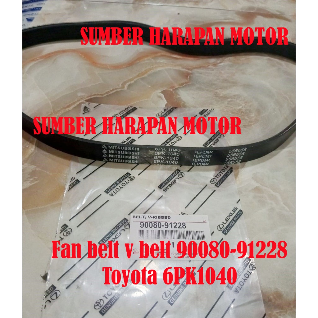 Fan belt v belt 90080-91228 Toyota 6PK1040