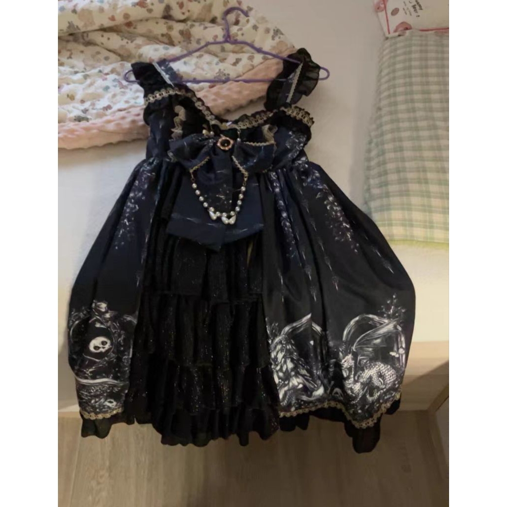 lolita gothic Japanese jiraikei landmine girls gothic dress black kawaii lolita ryosangata Rojita Li