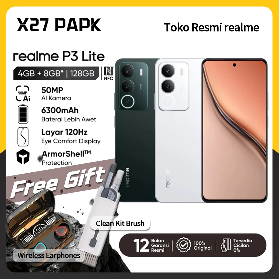 realme P3 Lite 4G 4GB+8GB RAM 128GB NFC 120Hz Display 50MP Camera 6300mAh Battery Android Smartphone