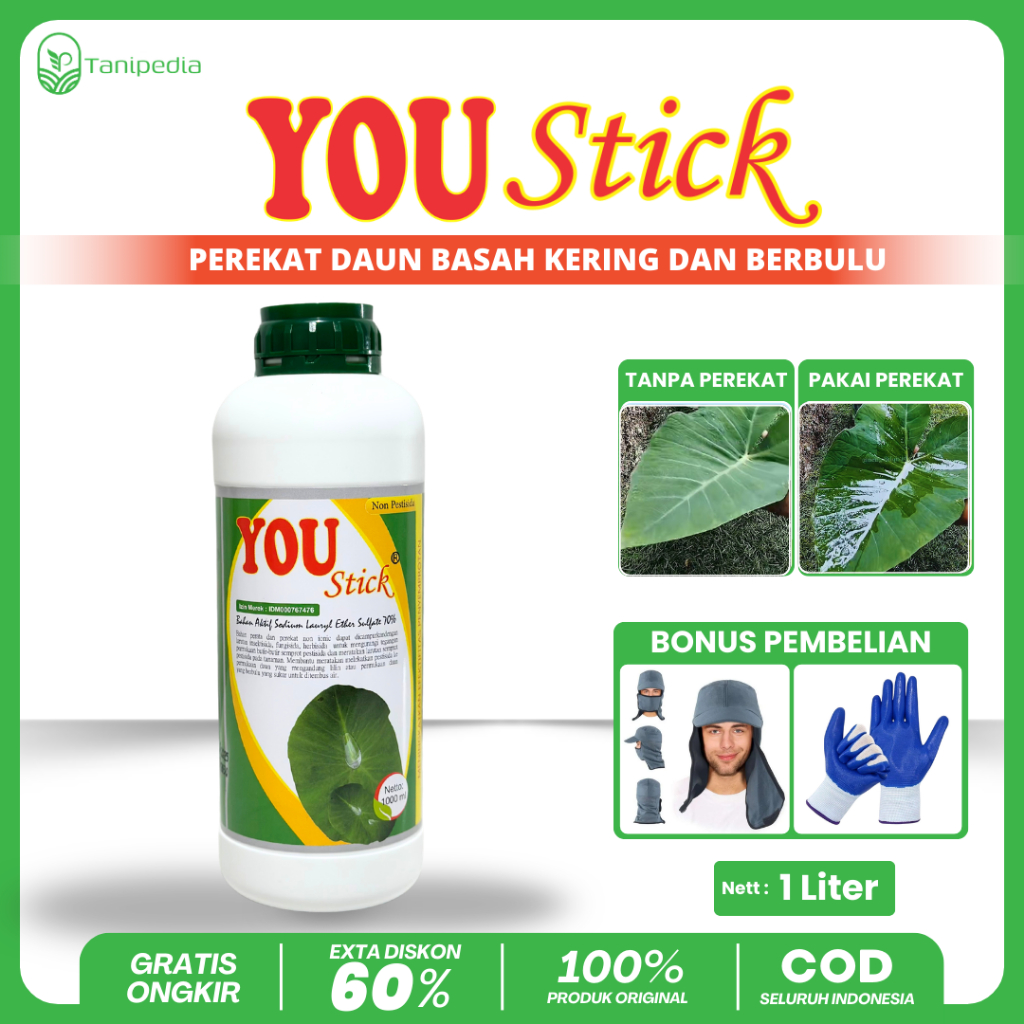 Perekat You Stick - Perekat Pupuk Pestisida Insektisida Fungisida dan Herbisida - 1 Liter