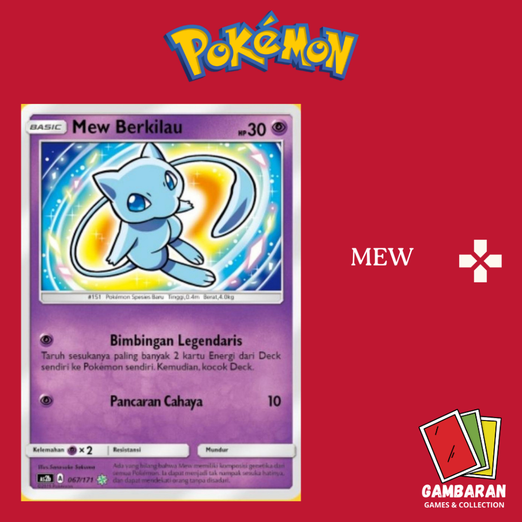 Mew Berkilau 067/171 As2b Kartu Pokemon Indonesia TCG