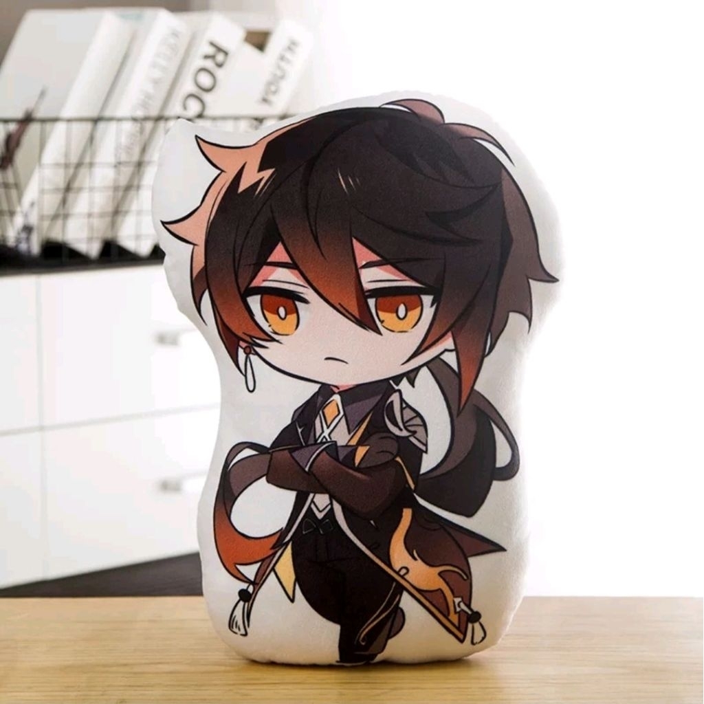 Bantal Boneka Genshin Impact Zhongli Tartaglia Xiao Venti Diluc Kaeya Paimon Keli Cosplay Anime Plus