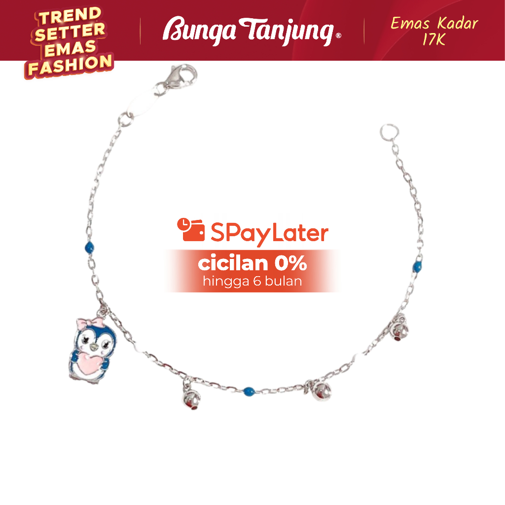 GELANG KIDS ANAK BOBBA PENGUIN - EMAS 17K - BUNGA TANJUNG GOLD