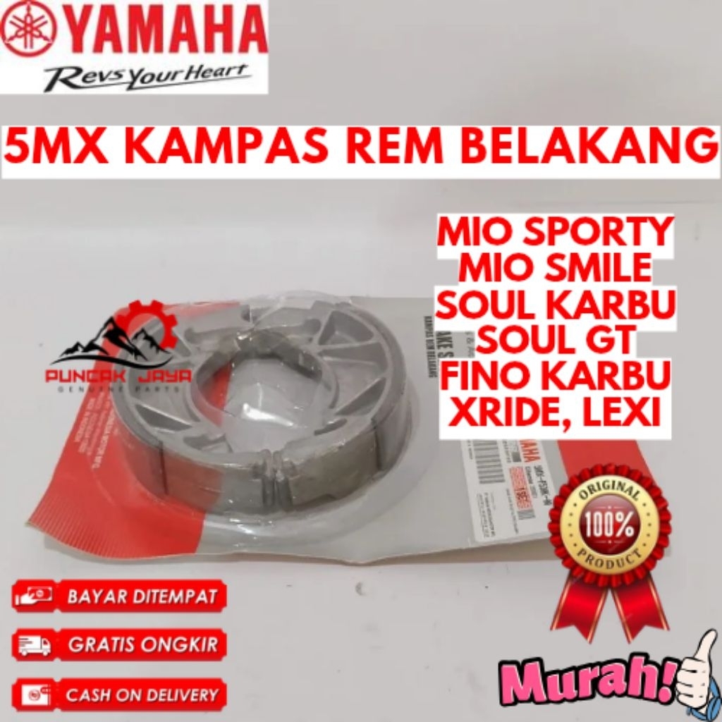 KAMPAS REM BELAKANG ORIGINAL YAMAHA KODE 5MX, KAMPAS REM BELAKANG MIO SPORTY, KAMPAS REM BELAKANG MI