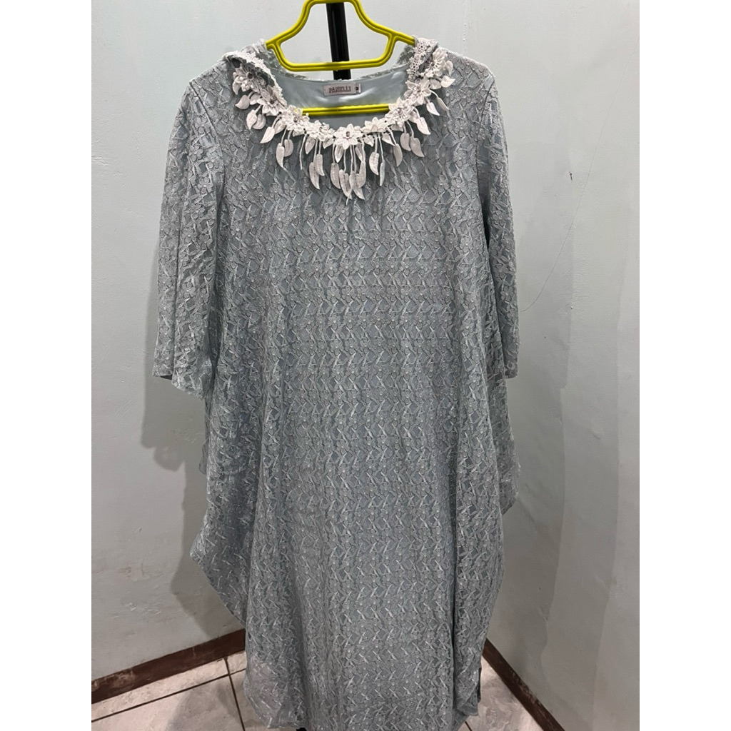 Preloved gamis brukat biru muda (size M)