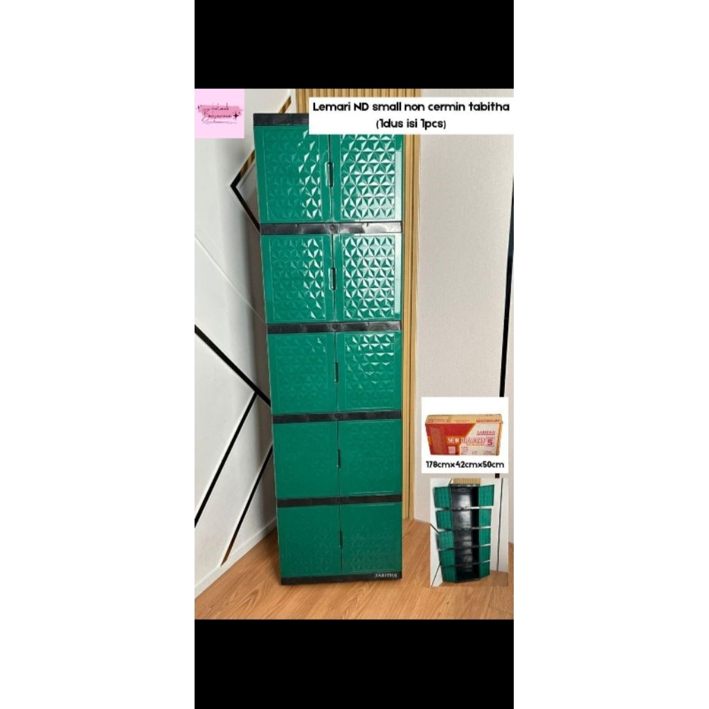 Lemari jumbo 5susun tanpa kaca diamond tabitha non kunci