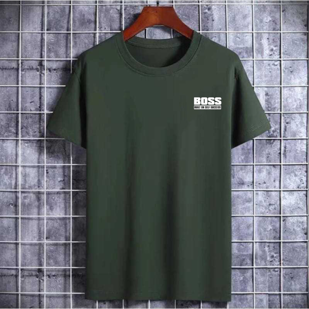 Baju Distro BOSS Motif Simple - Tshirt Kaos Katun Premium Pria Wanita - Kaos Distro Boss Pria