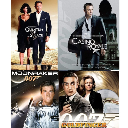 Kaset DVD 007 James Bond Casino Royale / Quantum of Solace / Moonraker / Goldfinger