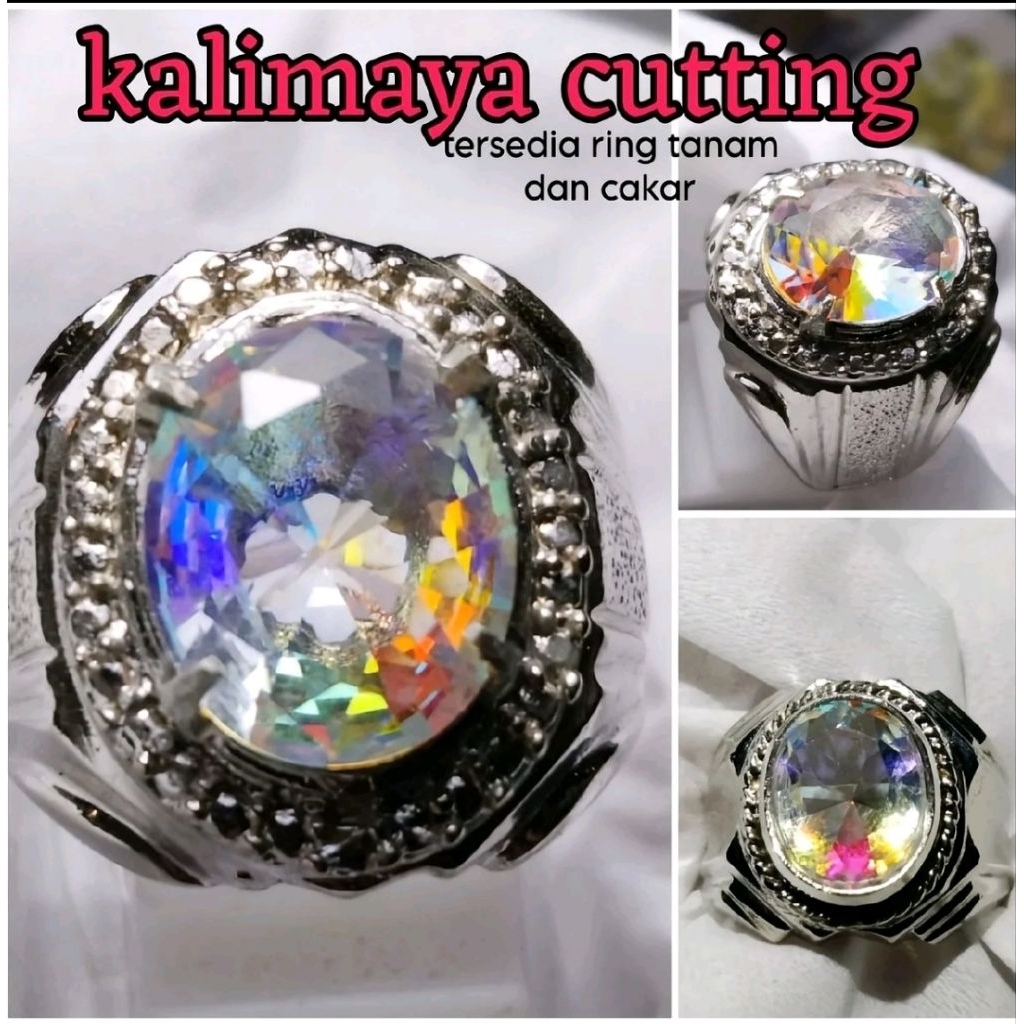cincin kalimaya cutting dim 12mm terlaris batu akik pria wanita