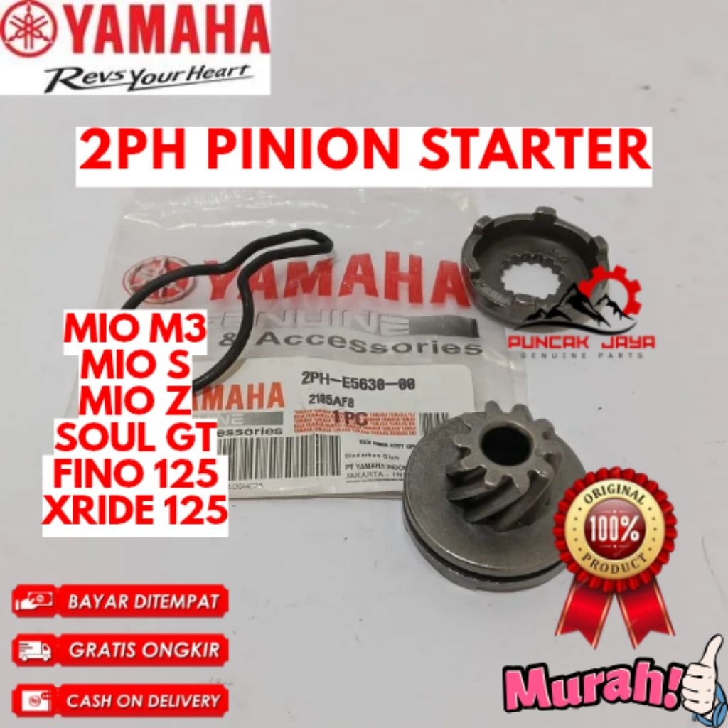 PINION STARTER ORIGINAL YAMAHA KODE 2PH, PINION STARTER MIO M3, PINION STARTER MIO S, PINION STARTER