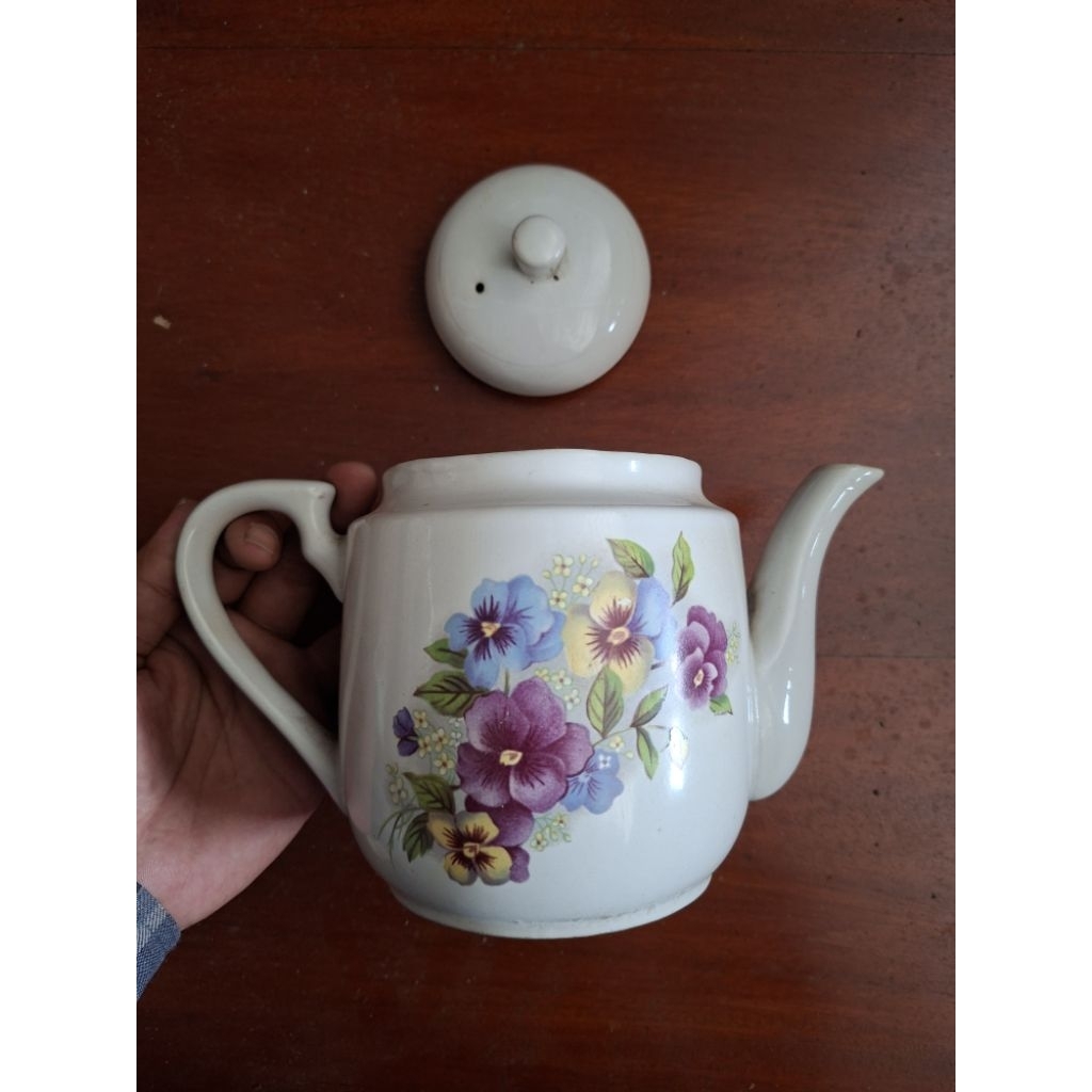 teko keramik jadul motif bungka