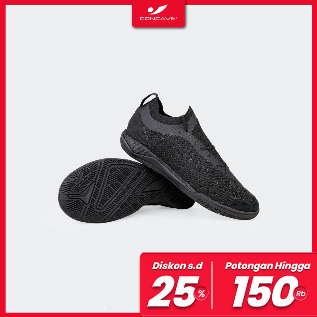 Concave Sepatu Futsal Anak - Volt Kids Black