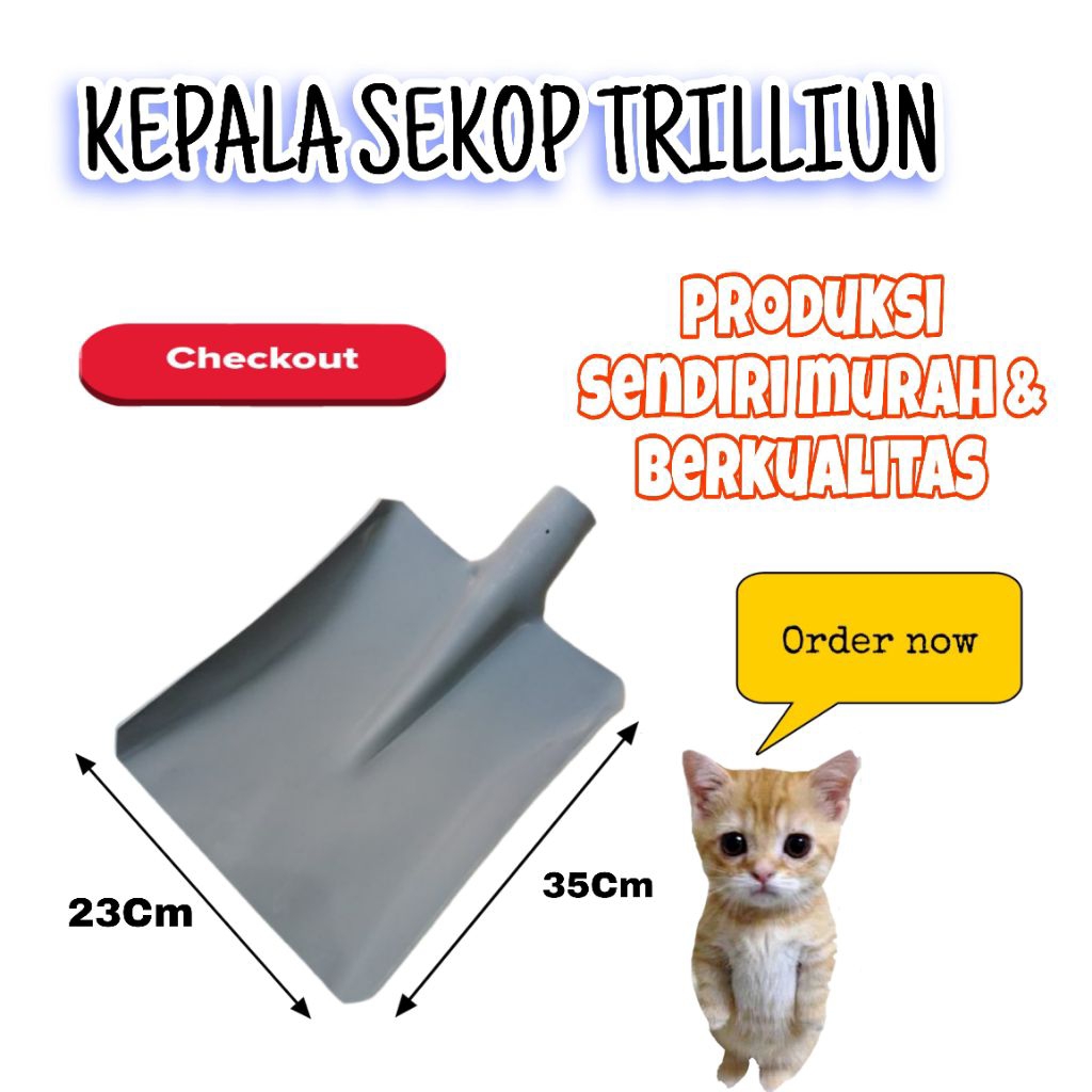 DAUN SEKOP TRILIUN / KEPALA SEKOP PVC TANPA GAGANG