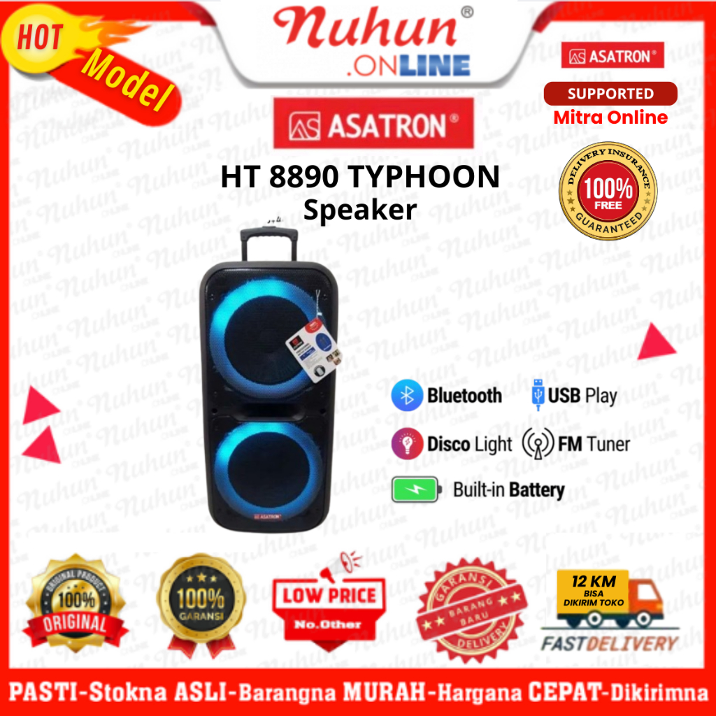 Asatron Speaker Bluetooth HT 8890 Typhoon 12 Inch