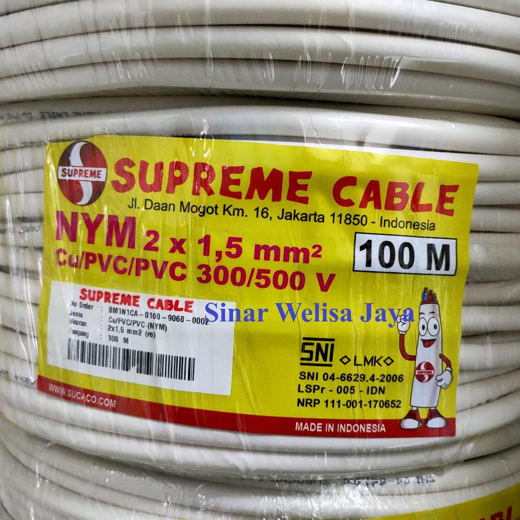 Supreme Kabel Tembaga NYM 2x1.5 Per Meter