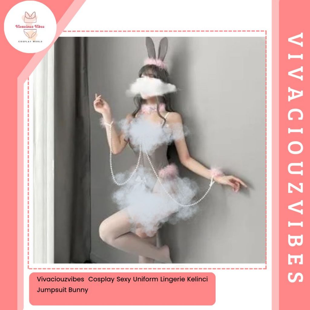 Vivaciouzvibes Cosplay Sexy Uniform Seragam Lingerie Kelinci Jumpsuit Bunny