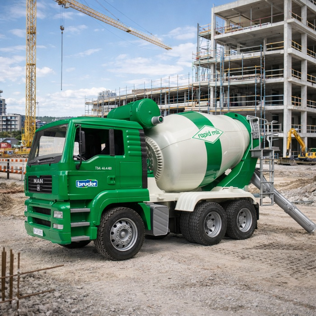 Bruder 2739 MAN TGA Cement - Mainan Miniatur Truk Molen Pengaduk Semen