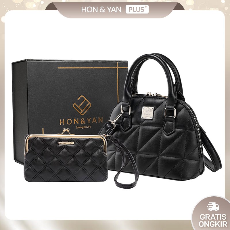 HONYAN PLUS Tas Wanita Loran Gift Set Tas Selempang Wanita Slingbag Wanita Gift Set 2 In 1 Premium