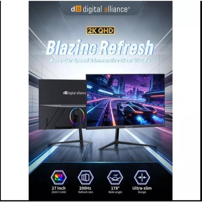 Digital Alliance Gaming Monitor 27 inch 200HZ 2K BLACK